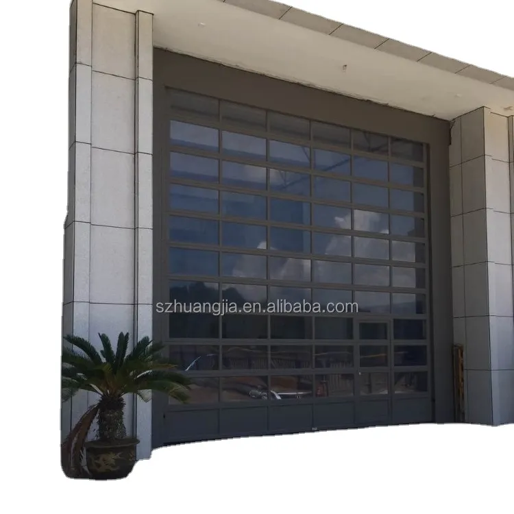 Big Size Aluminum Frame Sectional Insulated Transparent Glass Overhead Auto Garage Door