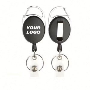 Customized Wholesale UV Printing Logo Retractable Badge Reel Holder with ABS and <b>Metal</b> <b>Material</b> Name Card Holder Keychain - Product Image 1
