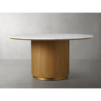 Mobilier de salle à manger moderne cadre en bois dessus en marbre table à manger ronde pour cuisine restaurant