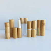 Venta al por mayor OEM ODM Envase vacío para bálsamo labial 4ml 4g Ecológico Delgado de Bambú con Tapa de Rosca para Brillo Labial Cosmético