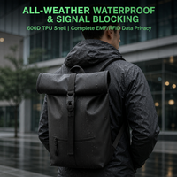 Tas Ransel Laptop Anti Air Faraday 600D TPU EMF RFID Pemblokir Sinyal Tembaga Nikel Anti Radiasi untuk Komputer 16 Inci