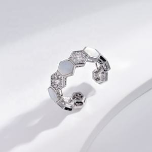 factory price plata 925 sterling <b>silver</b> geometric dainty <b>ring</b> woman summer simple marriage adjustable <b>stacking</b> fashion <b>rings</b> - Product Image 1