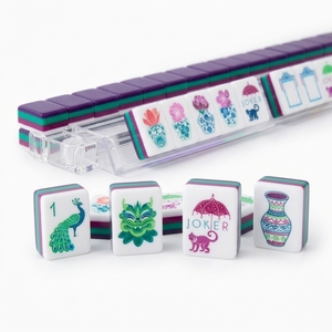En Stock: Juego de Mahjong Americano de Lujo en Acrílico Violeta Oscuro, Duradero y Portátil para 4 Jugadores con Bolsa de Mahjong Gratis - Product Image 2