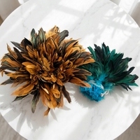 Plumes de coq Schlappen naturelles teintes, de 6 à 8 pouces et de 8 à 10 pouces, en guirlande, pour la décoration de carnaval, l'artisanat et les chapeaux de mascarade, vente en gros