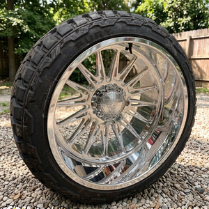 Jantes en alliage forgées à rebord profond poli de 20, 22, 24, 26 pouces pour camionnettes C10, F150, F250, Silverado, Ram, GMC, roues tout-terrain - Product Image 2