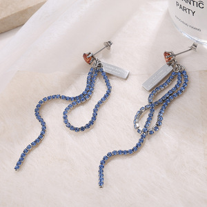 ต่างหูพู่ห้อยคริสตัลเซอร์คอนสแตนเลสสำหรับผู้หญิงใส่ได้ทุกวัน EH970 - Product Image 3