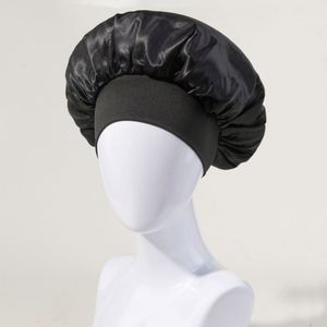 Nouveaux bonnets en satin à bord large, bonnets de nuit en polyester, foulards à haute élasticité, chapeaux de beauté pour la coiffure et les soins capillaires, bonnets pour femmes - Product Image 3