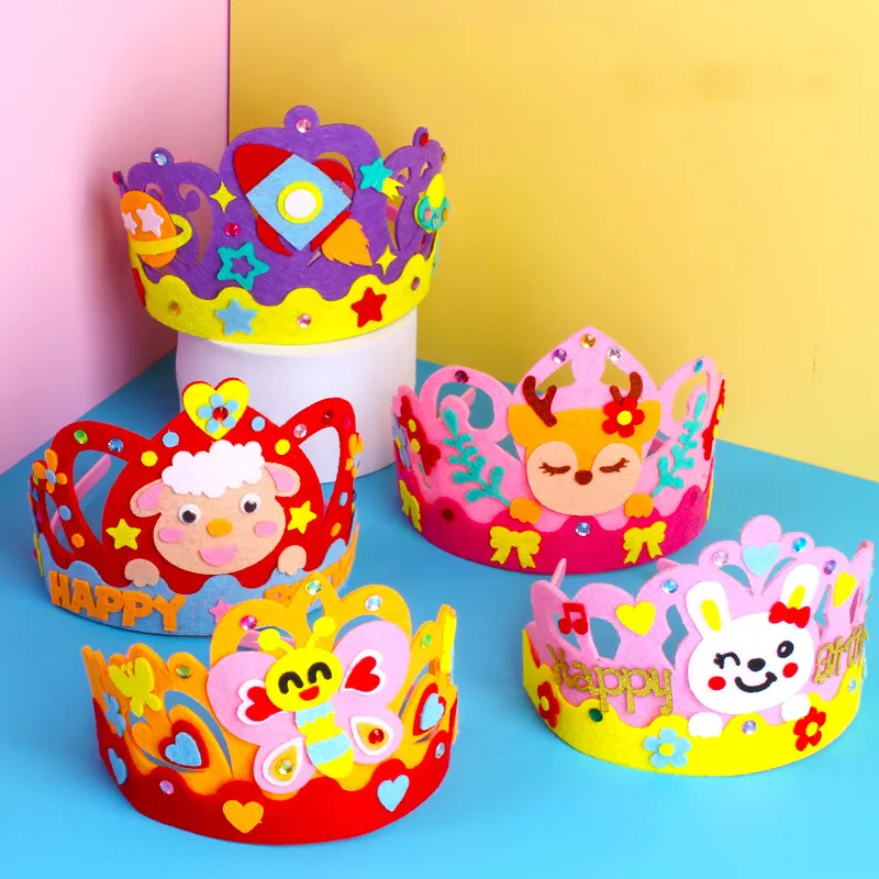 Kindergarten EVA Foam Paper paillettes Art Toy For Children Party Decoration creativo fai da te fatto a mano Crown Craft Hat Toys