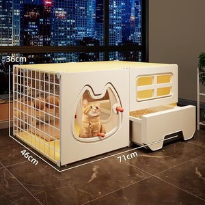 Villa pour chien en bois de style mobilier de luxe |   Nichoir d'intérieur pour chien avec <span class=keywords><strong>toilette</strong></span> séparée |   Montage facile et matériau imperméable. - Product Image 2