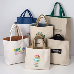 Eco-Friendly Recycled Custom Colorful Handle Cotton Logo Printed Shopping Canvas Tote <b>Bag</b> for Women - Product Image 1