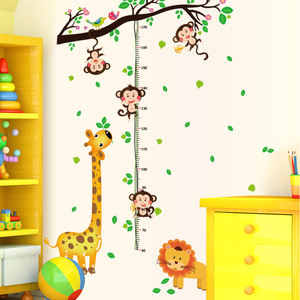 <span class=keywords><strong>Adesivi</strong></span> Murali Rimovibili 3D con Animali Cartoon e Albero <span class=keywords><strong>per</strong></span> Misurare l'Altezza nella Cameretta dei Bambini - Product Image 6