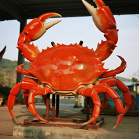 Statue de crabe artificielle géante animatronique pour l'extérieur et l'intérieur, modèle d'aquarium pour les restaurants de fruits de mer, les centres commerciaux, les espaces publics