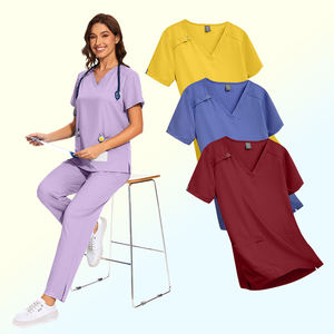 ชุดยูนิฟอร์มพยาบาลแขนสั้นผ้าใยสังเคราะห์ยืดหยุ่นสำหรับโรงพยาบาลชุดสแปนเด็กซ์ใหม่2025สบาย - Product Image 1