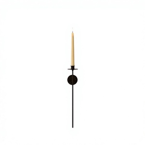 Black Finish Iron Metal <b>Wall</b> Mounted <b>Candle</b> Holder Perfect For Home Event Bedroom Holiday <b>Lighting</b> Decoration - Product Image 1