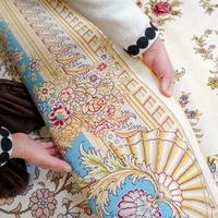 9x12ft noué à la main 100% plaine marocain afghan fait à la main turc moderne tapis en soie