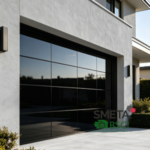 <span class=keywords><strong>Porte</strong></span> <span class=keywords><strong>de</strong></span> <span class=keywords><strong>garage</strong></span> <span class=keywords><strong>sectionnelle</strong></span> pliable sans cadre en aluminium noir et verre trempé <span class=keywords><strong>de</strong></span> luxe Andexin, <span class=keywords><strong>prix</strong></span> - Product Image 5