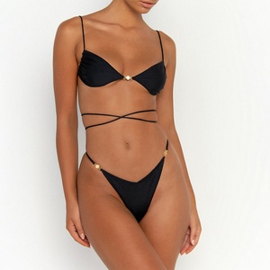 Traje de baño de nailon de secado rápido para mujer, bikini sexy con tiras y espalda descubierta, bikinis ajustados que realzan la figura - Product Image 2