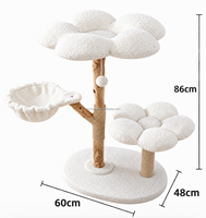 Arbre à chat MoMo Paw de luxe, grand, classique, écologique, en peluche douce, avec griffoir en sisal et perchoir doux, pour chats d'intérieur