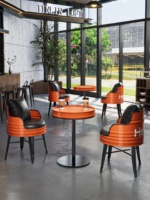 Ensemble de table, chaise et canapé de style industriel en PU pour restaurant commercial, salon de thé, café, dessert, extérieur, vert