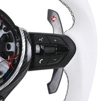 Volant en fibre de carbone personnalisé avec cuir perforé blanc pour BMW F01 F06 F10 F20 F30 M3 F80 M4 F82