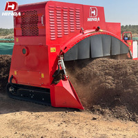 Machine de retournement de compost sur chenilles entièrement hydraulique, équipement de fermentation du fumier de bétail, fabrication d'engrais bio à haute efficacité