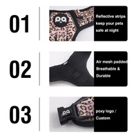 Harnais et laisse anti-traction pour chien en néoprène et cuir, personnalisable, tendance, réglable, réfléchissant, respirant, avec porte-sac à déjections à libération rapide