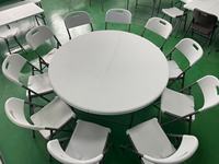 Meilleures ventes Table pliante en plastique blanc de 8 pieds pour événements en plein air pour pique-niques, hôtels, banquets ou parcs