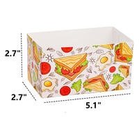 Boîte à sandwich jetable de qualité alimentaire, conteneur en papier pour emporter, pour mini-burger, toast, gaufres, pâtisseries et emballages de snacks