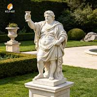 Estatua de Hombre Gordo de Tamaño Real en Mármol, Tallada a Mano, Tallado en Piedra Natural para Paisajes, en Venta, Marca MILY