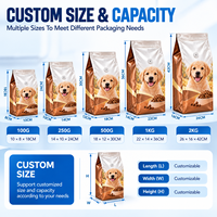 Sachet personnalisé en aluminium pour nourriture pour chiots, scellé sur huit côtés avec valve, pour la vente au détail et en gros