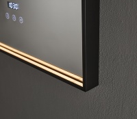 Miroir de salle de bain LED au design moderne, personnalisé, avec écran tactile, anti-buée, Bluetooth, miroir de salle de bain avec lumière LED et Bluetooth