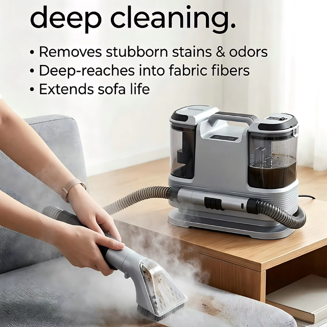 Portable Handheld Electric Pet Carpet Vacuum Stain Spot Cleaner Machine Automatic Cleaning for Fabric Sofa Car Wet & Dry