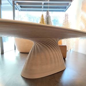 طاولة طعام وقهوة عصرية مصنوعة يدويًا من الخشب الصلب العضوي بتصميم بارامتري فاخر - Product Image 4