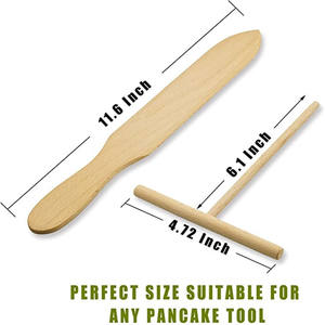 Ensemble d'épandeurs et spatule en crêpe, 4 pièces, accessoires traditionnels de Style chinois en bois de hêtre, écarteur en forme de T, 2020 - Product Image 6