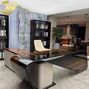 Sang trọng hiện đại điều hành da bàn văn phòng đồ nội thất văn phòng hiện đại phong cách điều hành CEO ông chủ bảng - Product Image 3