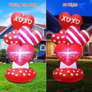 Décoration de jardin gonflable Saint-Valentin en forme de cœurs empilés de 1,3 m avec lumières LED étanches pour mariage, anniversaire et fête - Product Image 4