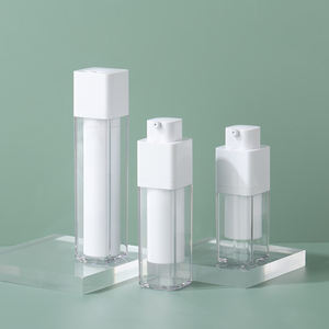 15ML 30ML 50ML Kunststoff-Lotion-Creme-Sonnenschutzcreme-Flasche mit Doppeldeckel, <span class=keywords><strong>Airless</strong></span>-Pumpe, Drehverschluss, Auslaufsichere Reise-Hautpflegeverpackung - Product Image 1