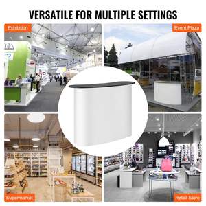 Mostrador Portátil para Ferias Comerciales Db Wholesale, 51.18 x 18.31 x 37.4 Pulgadas, Curvo, Moderno, para Exhibición en Stands - Product Image 6