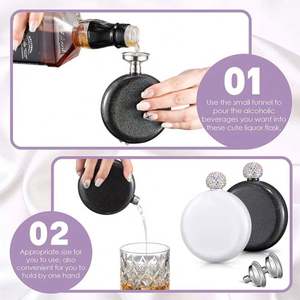 Mini Stainless Steel Whiskey <b>Flask</b> Round Wine Bottle Liquor Pot <b>Hip</b> Drinkware Accessories - Product Image 6