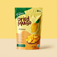 Op maat bedrukte staande pouch voor gedroogde mango's, veilige snackverpakking voor suiker en chips