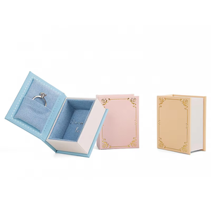 Caja de Joyería Rectangular de Terciopelo con Logotipo Personalizado, Mini Caja Roja para Guardar Anillos, Embalaje de Regalo Pequeño de 4.5x6x3cm - Product Image 2