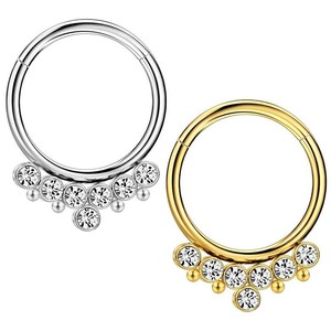 Stainless Steel Zircon <b>Nose</b> <b>Ring</b> <b>Hoop</b> 16G Ball Closure Piercing Jewelry For Women Men Fashion Body Jewelry - Product Image 1