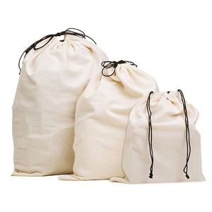 Promotional Luggage Toy <b>Backpack</b> Reusable Organizer Rope Breathable Organic Cotton Dust Bag for Shoes - Product Image 2