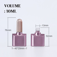 Flacon de vernis à ongles en gel plat de luxe de 10 ml avec bouchon en forme de dôme, réutilisable, conteneur en verre vide, OEM ODM