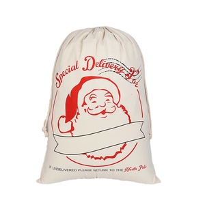 Cotton Santa Sack Extra <b>Large</b> Personalized Christmas Present Gift Sack <b>Shopping</b> <b>Bag</b> with Stock Pattern for Christmas Decorations - Product Image 1