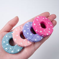 Lot de 4 poids de presse à coudre ronds, portables, durables, simples, en métal, à motif étoile coloré, en forme de donut