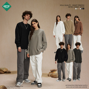 คอลเลคชั่นฤดูใบไม้ร่วงฤดูหนาว2025เสื้อยืดแขนยาวผู้ชายแฟชั่นอเมริกันระบายอากาศได้330g สไตล์ลำลองทรงหลวม - Product Image 2