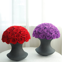 Home Deco Fête des Mères Cadeaux Fait à la Main Fleur Préservée Vase en Porcelaine Immortel Eternal Floral Deco Véritable Rose Préservée dans un Vase