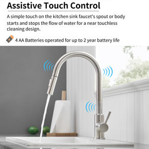 센서 스마트 터치 수도꼭지 주방 탭 냉온수 믹서 플렉시블 수도꼭지 풀 아웃 스파우트 데크 마운트 주방 싱크 수도꼭지 - Product Image 6