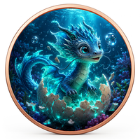 Pièce de monnaie Dragon Hatchling en cuivre fin 999 de 1 oz, haute définition, peinte aux UV, finition effet proof, cadeau pour les collectionneurs de fantasy